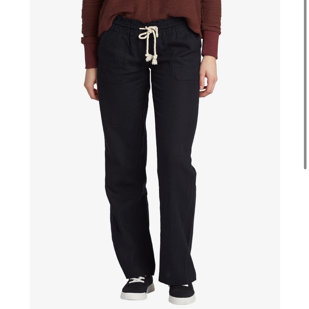Roxy Oceanside Pant Size L Black NWT Flared Pants